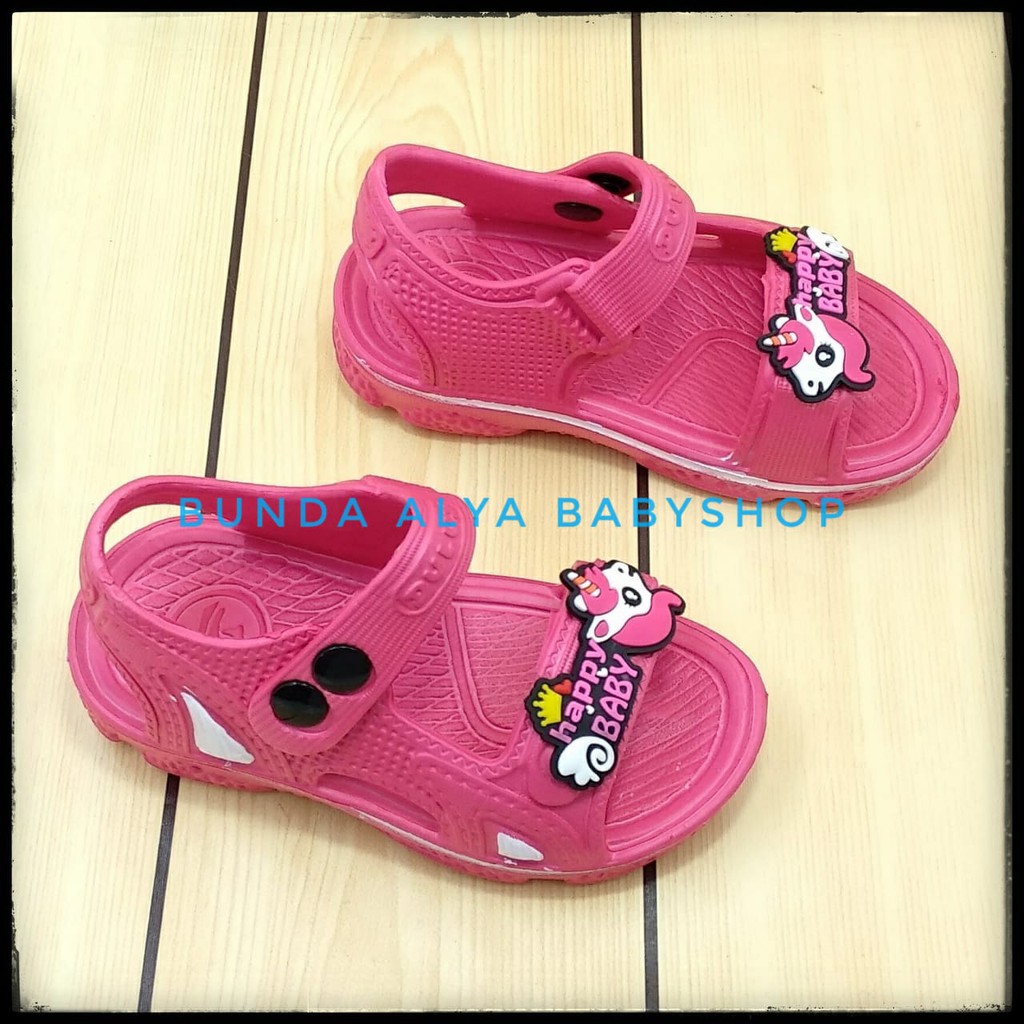 Sendal Anak Perempuan Usia 3 Tahunan FANTA Alas Karet - Sepatu Sandal Karet Anak Cewek Karet Unicorn Anti Licin Size 25