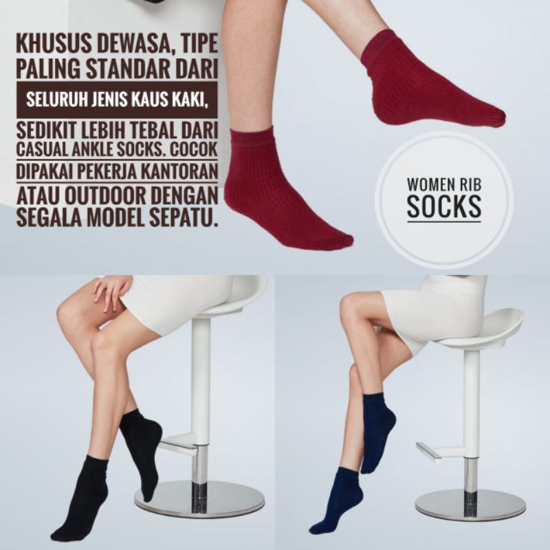 Nefful Lady's Rib Socks Kaus Kaki Kesehatan Wanita