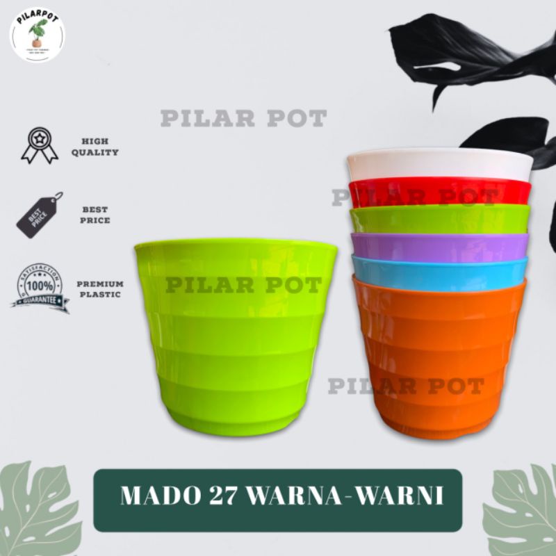 pot bunga tanaman Mado warna warni 22cm lovenia 8027 - PM 8027