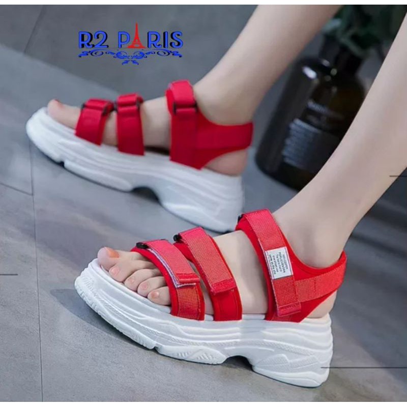 ZPT-Sandal wedges wanita polos OF-82