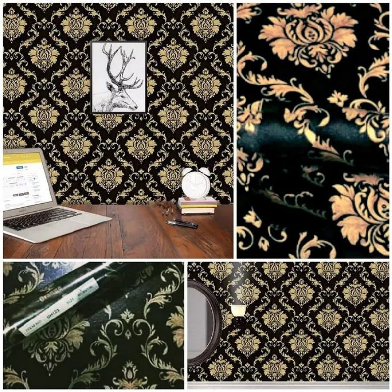wallpaper sticker dinding batik hitam