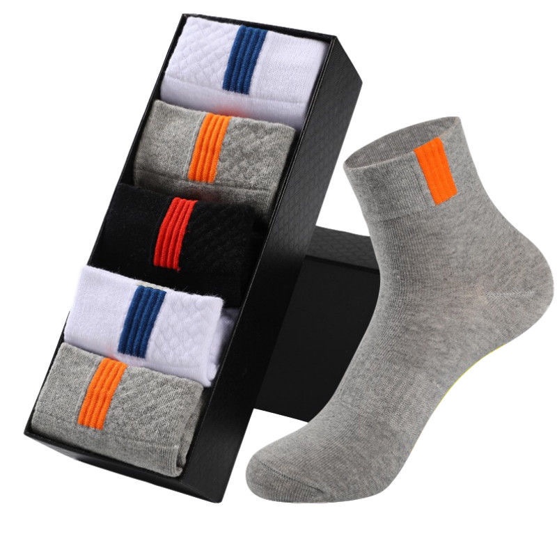 ❀ Chingu ❀ KK019 Kaos Kaki (Tanpa Kemasan) Pria Panjang Diatas Mata Kaki Polos Kotak Garis Olahraga Fashion Korea Men Sock Import Murah