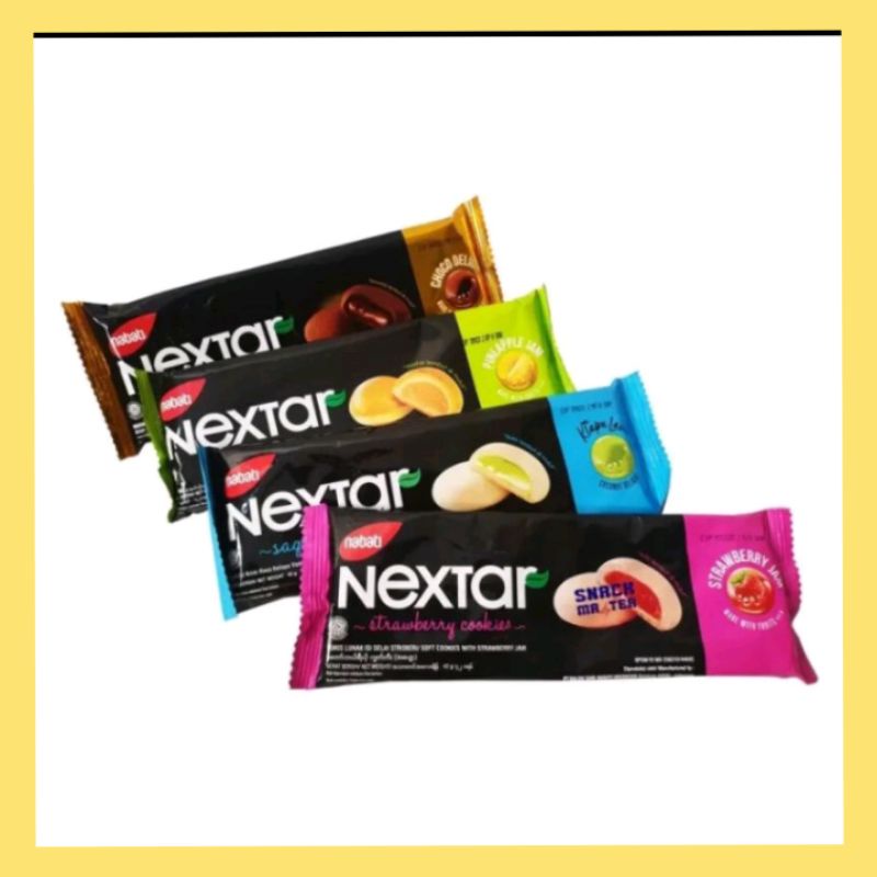 

Nextar Cokies All Varian Rasa Pineaple,Chocolate,Stawbery 1 pcs 32 gr