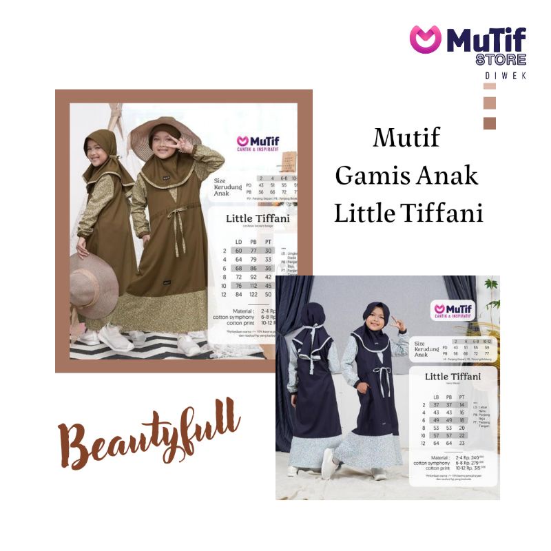 MUTIF GAMIS ANAK LITTLE TIFFANI NAVY DAN CASHEW BROWN