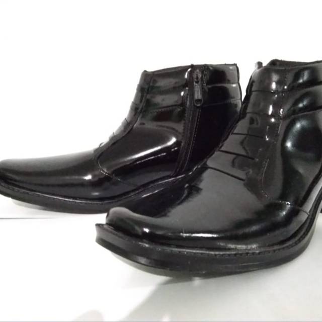 Sepatu pdh pdl satpam polisi polri TNI akmil akpol abri sepatu pria mengkilap mengkilat fantopel