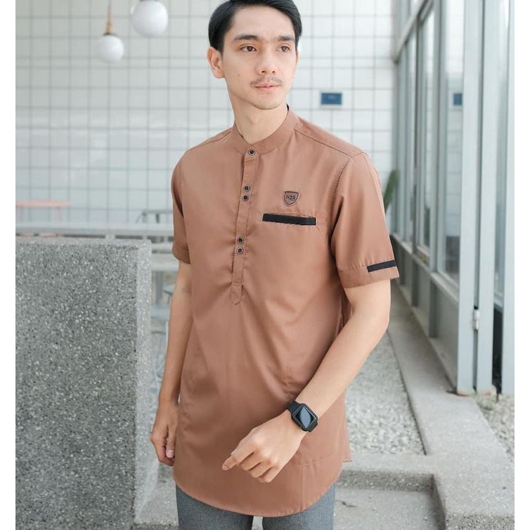 Kurta tangan pendek katun toboyo adem nyaman / baju Koko dewasa tangan pendek by zellshop