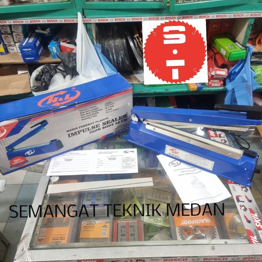 MESIN ALAT PRESS PLASTIK IMPULSE SEALER BODY BESI IRON 30cm 30 cm H&L