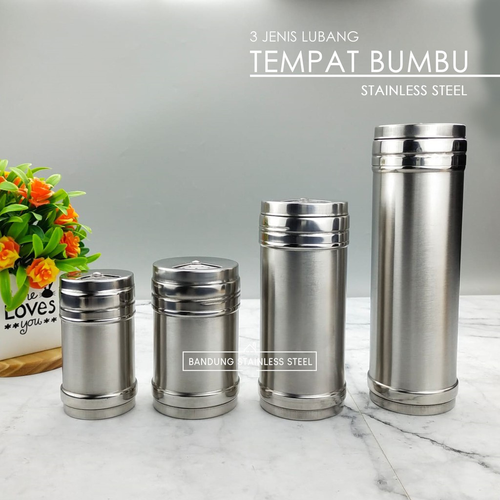 Pepper Shaker Tempat Bumbu Lada garam Tusuk Gigi Stainless Multifungsi Besar Kecil Jumbo Panjang