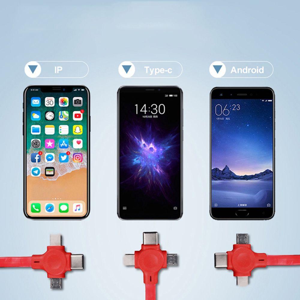 POPULAR Populer Kabel Pengisian Satu Ke Tiga Multi Warna Bracket Handphone Dengan Cermin Kosmetik Tahan Lama Universal