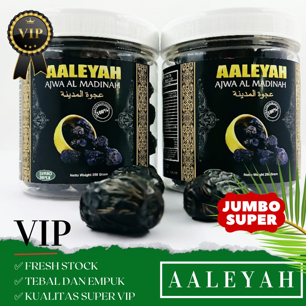 KURMA AJWA VIP 250 GRAM AALEYAH JUMBO SUPER PREMIUM GRADE A++