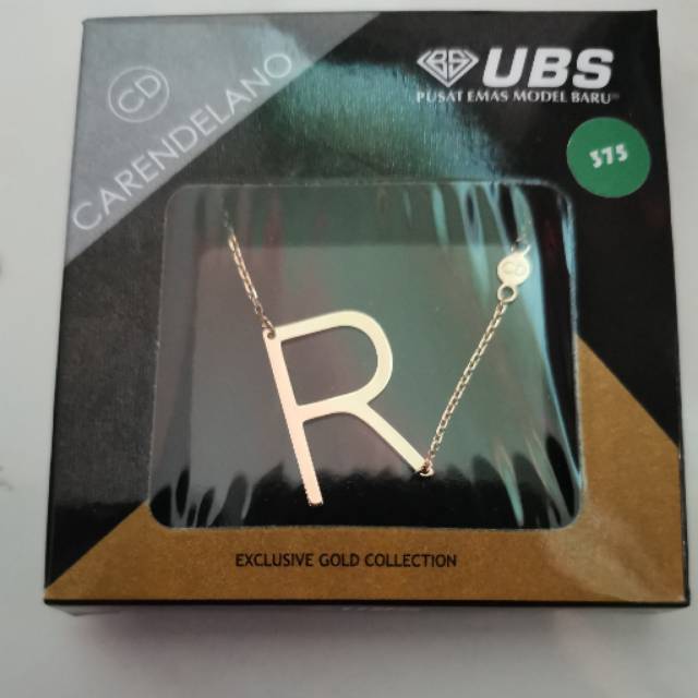 Kalung carendelano kadar 375 huruf R UBS