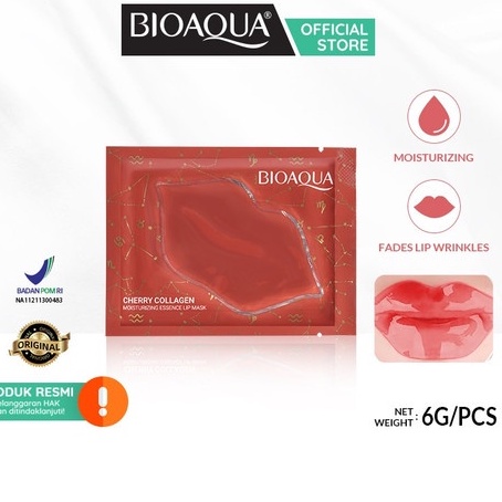 BIOAQUA masker bibir Lip mask / Cherry collagen Moisturizing Essence Lip Mask 6g/pcs