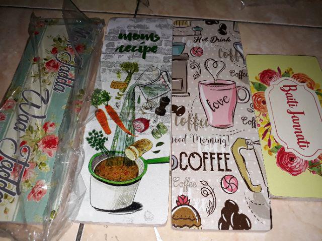 Wall Decor Shabby/poster Kayu / Ukuran Kecil 10x20cm / Baiti Jannati
