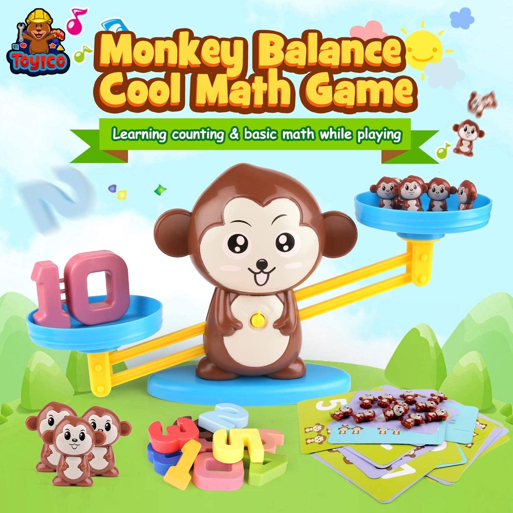 [Toyico] Mainan Edukasi Anak Timbangan Pintar Monkey balance Monyet Belajar Berhitung Matematika-1