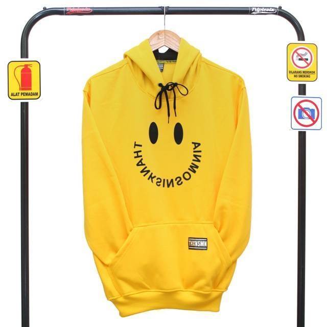BUY 1 GET 1 Jaket thanksinsomnia warna kuning / yellow smile thanksinsomnia / PH thxmn