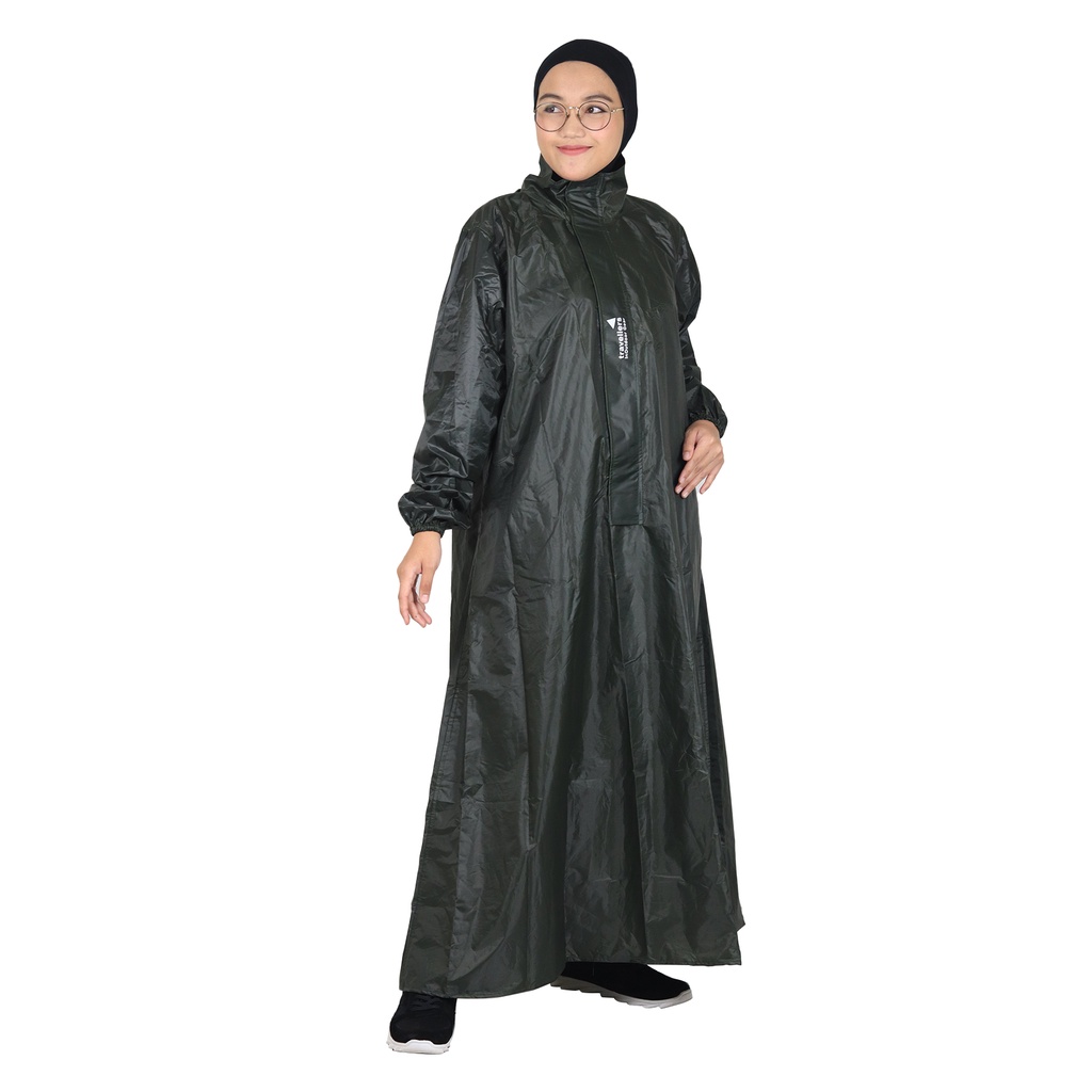 Jas Hujan Syari Jumbo Wanita Black Series