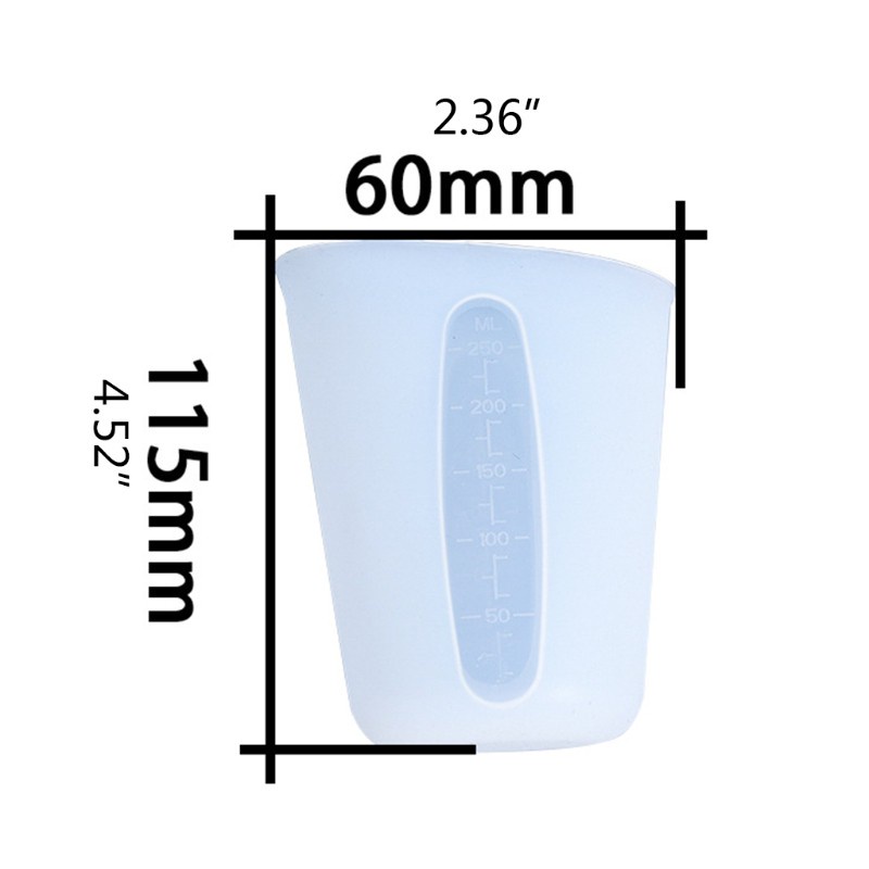 Glitter DIY Crafts Decor Crystal Epoxy Resin Mold 250ml Measuring Cup Mug Silicone Mould