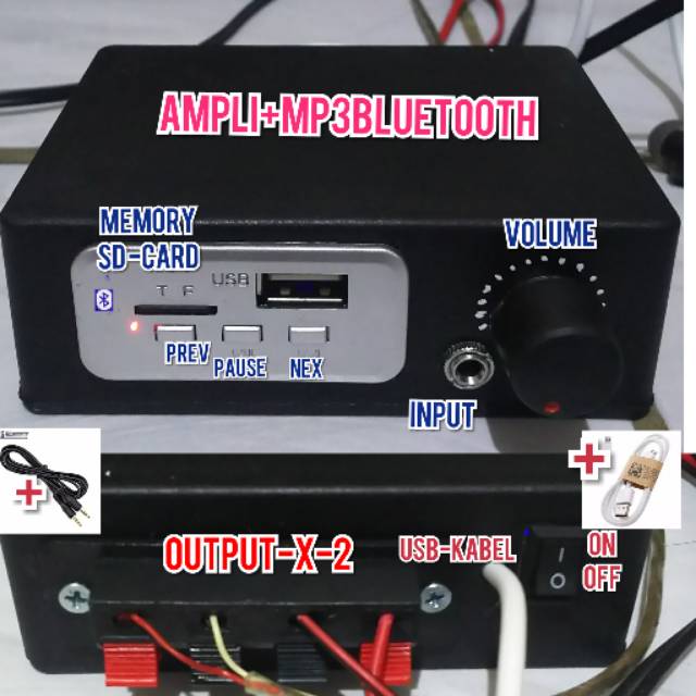 (bisa COD)ampli mini 5vol+mp3bluetooth support usb, memory,input bluetotth,input jek stereo