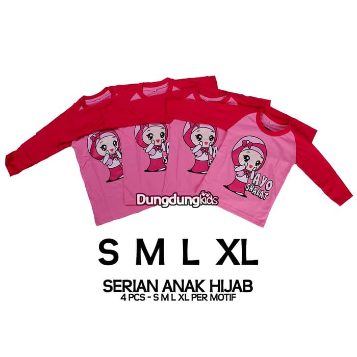 Stok Ready Kaos Baju Anak Muslim Hijab Motif Serian Grosir Reseller Limited