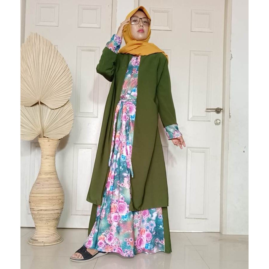 Gamis Outer Wolfis Monalisa | Gamis Set Cardigan Edisi Lebaran.