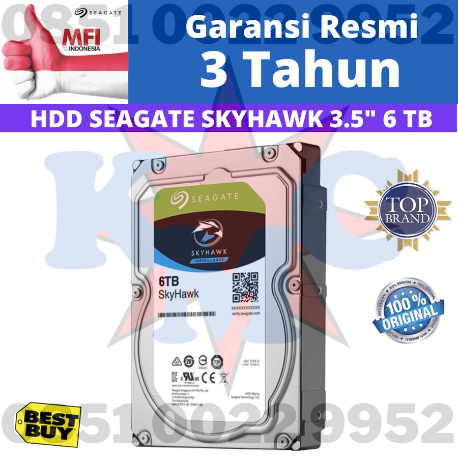 SEAGATE SKYHAWK 6 TB HDD HARDDISK CCTV 6TB RESMI