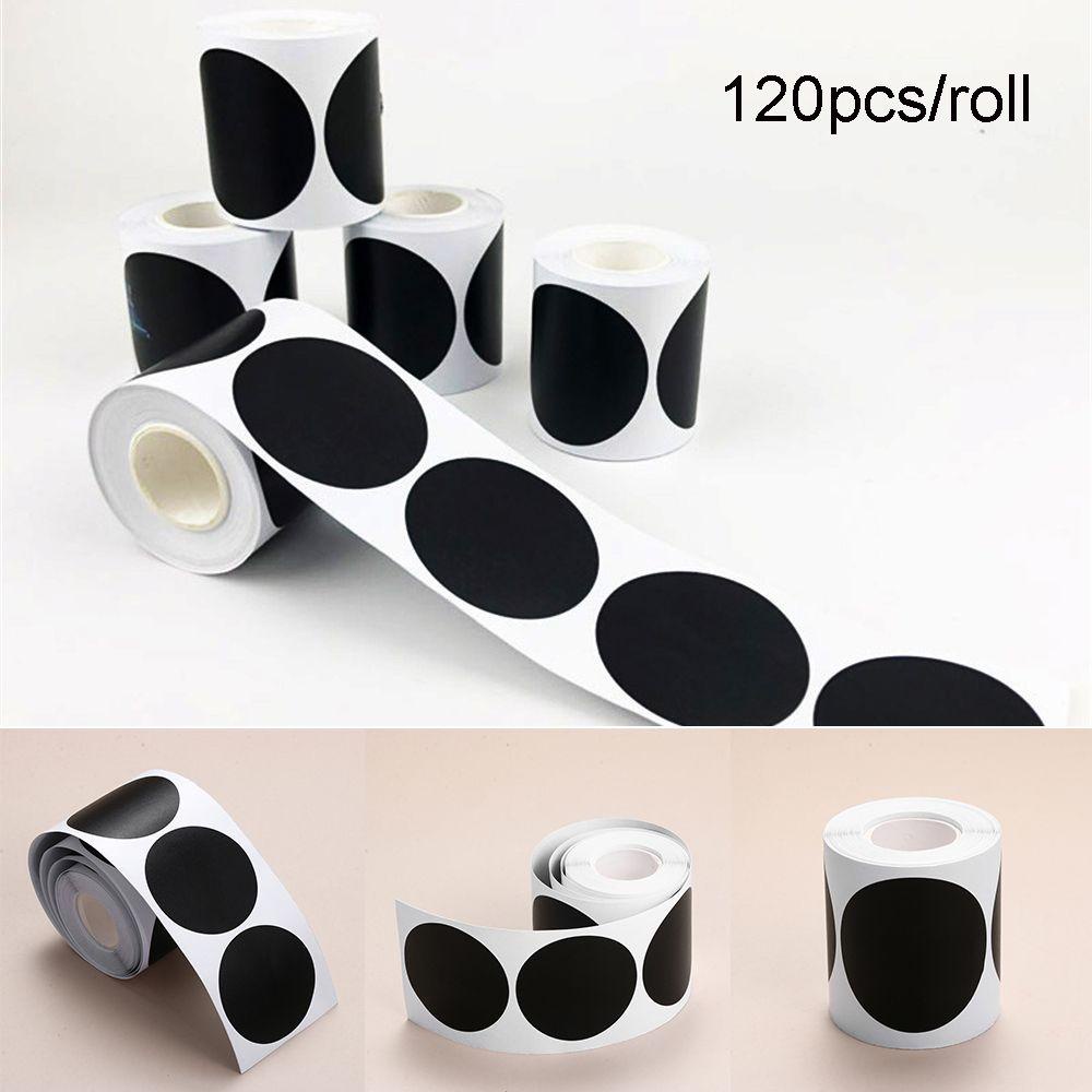 Top 120pcs/roll Label Bulat Stiker Tahan Air Selai Toples Papan Tulis Blackboard Label