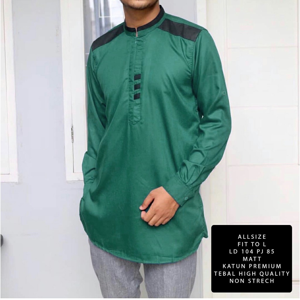 Baju Muslim Koko arama size L katun lengan panjang