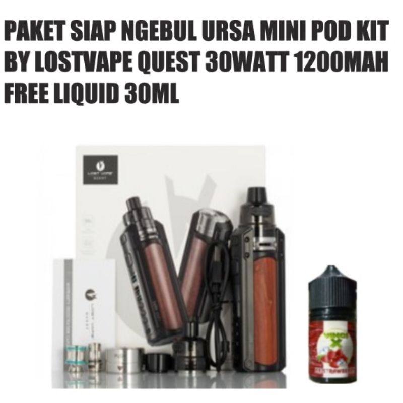 Paket Siap Pakai Vapoor Ursa Mini P0D Kit Original 100%