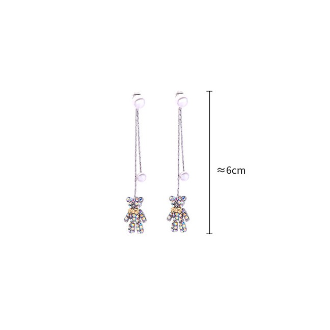 LRC Anting Tusuk Fashion Bear Bear Pearl Stud Earrings F57884