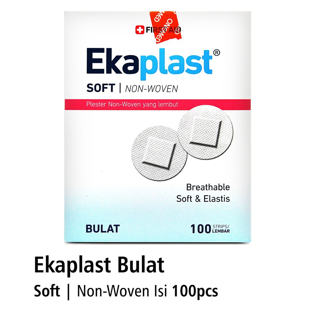 OneMed Plester Soft Bulat Non Woven Ekaplast Box isi 100 Strip