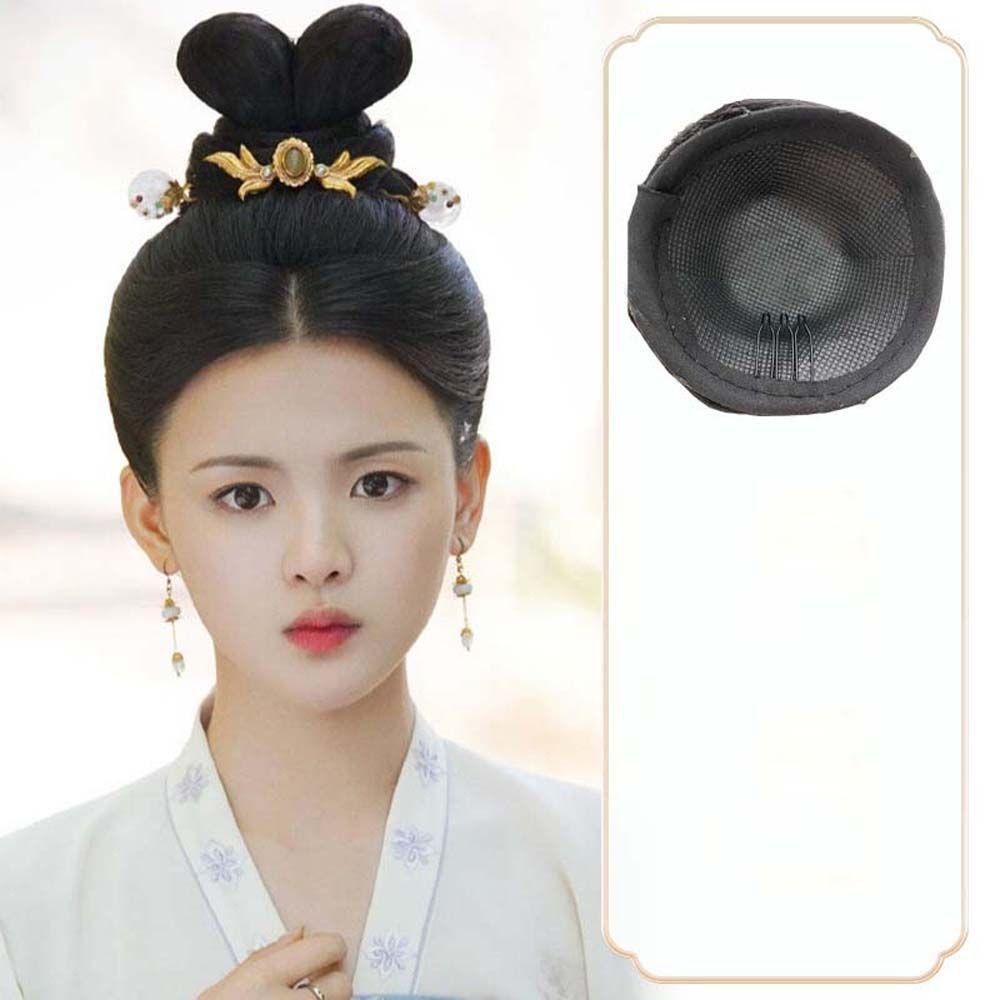 Mxbeauty Sanggul Rambut Cina Hitam Alami Rambut Sintetis Hanfu Hair Bun Chinese Princess Styling Wig Sanggul