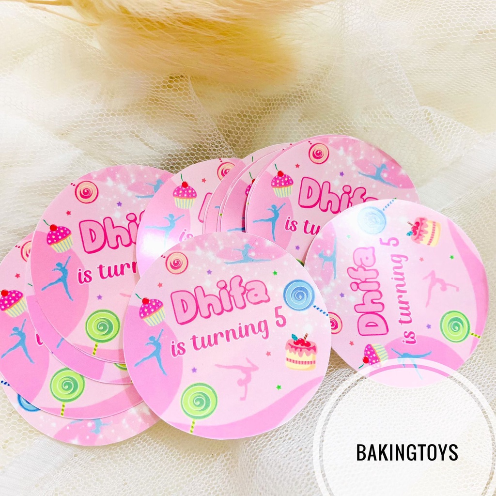 

Gymnastic Sweet Sticker Pudding Birthday / Pudding / Souvenir / Bento / Tempelan Sticker Ulang Tahun