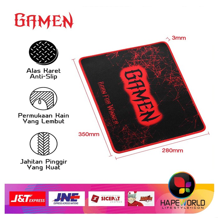 GAMEN MOUSEPAD GAMING MP02 - ANTI SLIP MOUSEPAD ORIGINAL - GAMEN