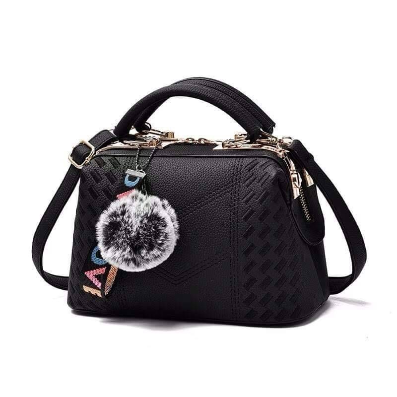 GT 1207 BQ 2004 RISCE TAS HANDBAG DOKTOR GANTUNGAN POMPOM IMPORT WANITA CEWEK B EL 368 GI 0782