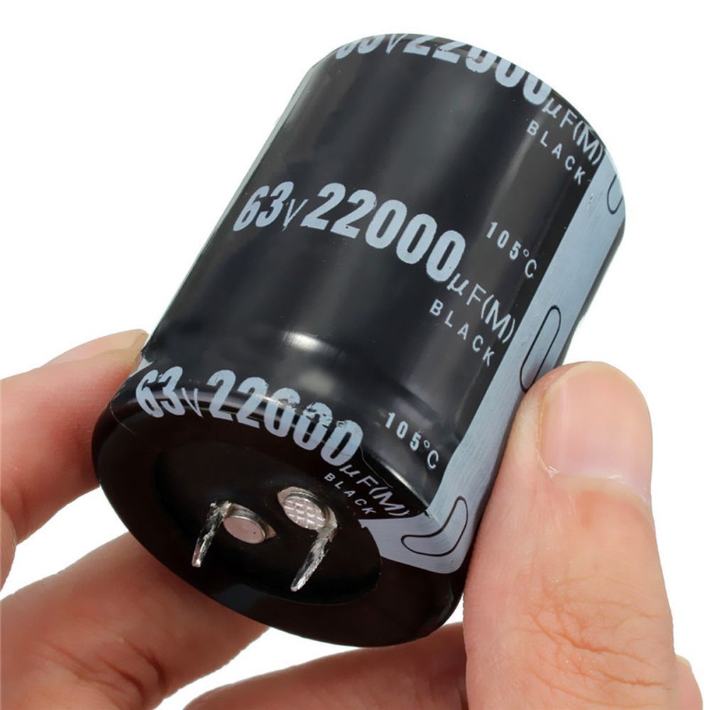 QUINTON High Quality Inline Capacitor Convenient 63V 22000UF Electrolytic Capacitor High Capacity Durable Cylindrical Black Practical Aluminum Electrolytic Amplifier Sound/Multicolor