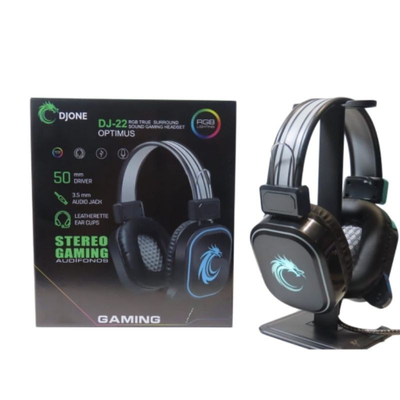 Headset Gaming DjOne DJ22 RGB Headphone gaming with mic DJ One DJ 22 USB AUX