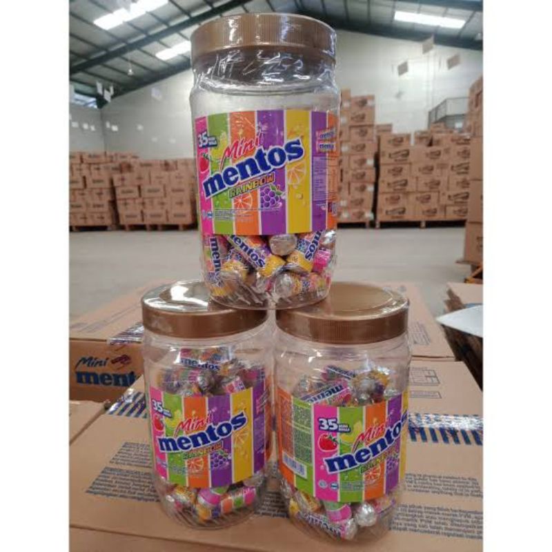 

permen mentos mini roll kemasan toples isi 35 pcs aneka rasa buah