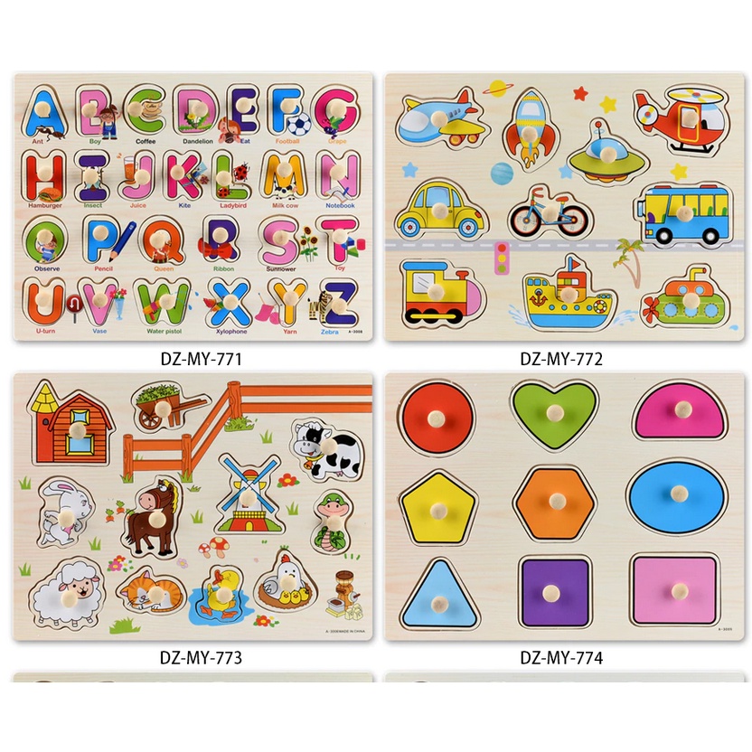 Puzzle Knob V1 Wooden Puzzle Kayu Puzzle Anak Mainan Kayu Puzzle Angka Mainan Edukasi Anak Puzzle Mainan