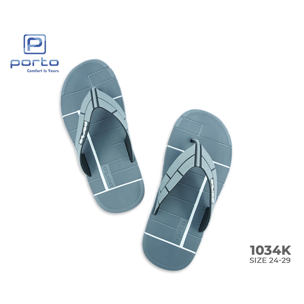 1034K -  Porto Leveling Sandal Jepit Anak Laki Size 24 - 29 Anti Slip Nyaman Awet Keren Original Terbaru