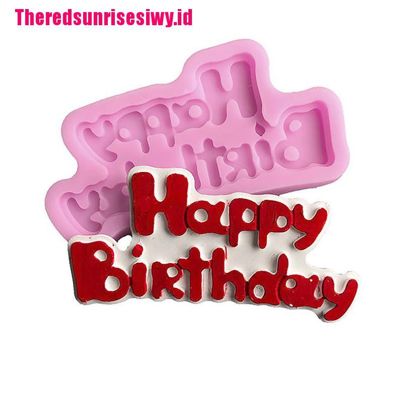 Cetakan Kue / Coklat Bentuk Happy Birthday Bahan Silikon Untuk Dekorasi