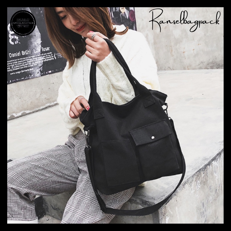 Tas Messenger - Totebag Murah Bagus Kekinian Terbaru Import Lokal Original Fashion Korea Ringan Sekolah Kuliah Kerja Remaja Dewasa Traveling Multifungsi Stylish Bahu Selempang Simple Elegan Casual Perempuan Cewek