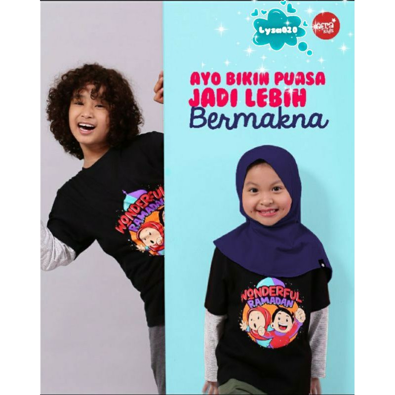 Kaos Anak Afrakids Unisex AF304 &quot;Wonderfull Ramadhan&quot; Lengan Panjang