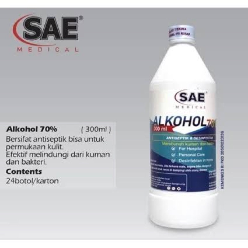 Cairan alkohol 70% 300 ml / 300 ml SAE / alkohol 70%