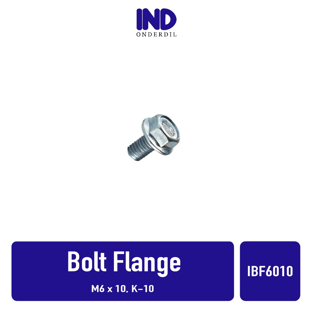 Baut/Baud/Bolt Flange/Topi M6x10/6x10 K10/Kunci 10