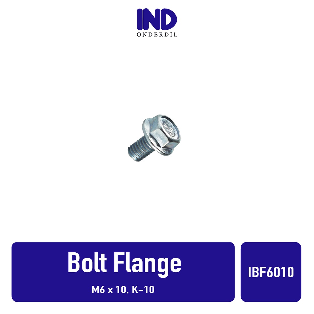 Baut/Baud/Bolt Flange/Topi M6x10/6x10 K10/Kunci 10