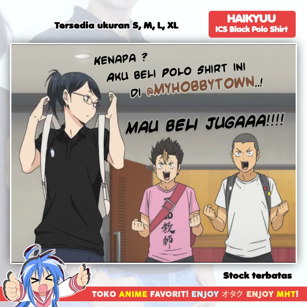 Kaos Polo Anime Haikyuu Karasuno Hitam Black Coach Manager Sensei Cosplay