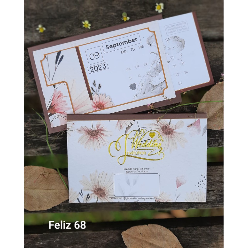 Feliz 68 (Hard Cover) Blanko Undangan | Blangko Undangan | Undangan Murah  (tanpa Yellow board)