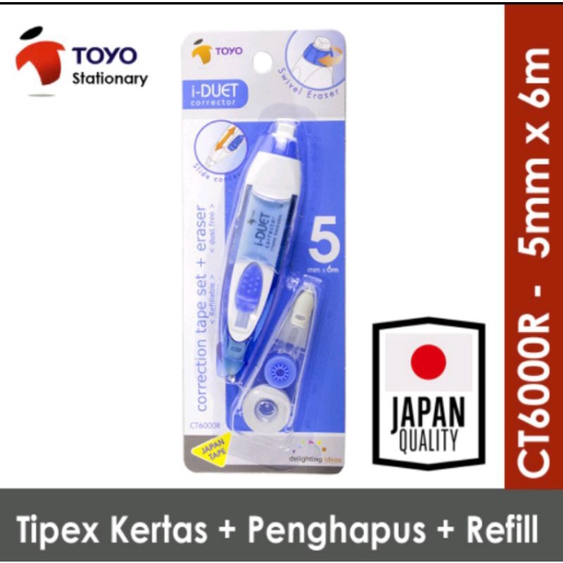 

TOYO CORRECTION TAPE TIPE-EX KERTAS CT6000R QUALITY JAPAN/ TIPE-X PENGHAPUS PULPEN