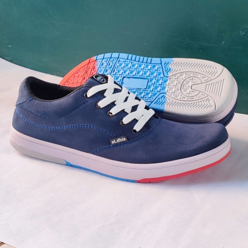 Aldhis SA02 Biru Navy Sepatu Kets Cowok Sneakers Pria Terbaru Buat Gaya Nongkrong Original Brand Lokal