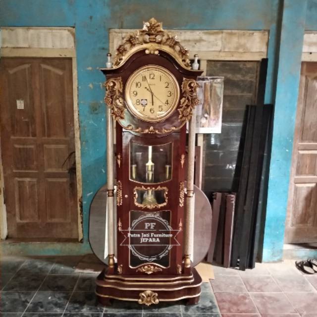 Jam besar untuk Masjid - lemari jam hias/ pajangan jati ukir Jepara